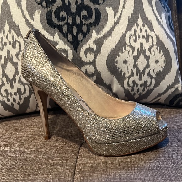 Michael Kors Silver-Platinum Heels - Picture 1 of 14